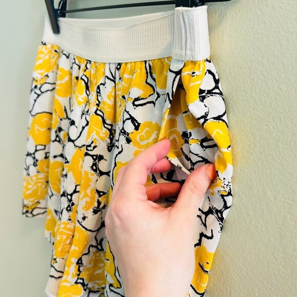 Samsoe Samsoe Nessie Shorts Womens Size XS Yellow White Floral Pockets Elastic - Picture 3 of 9